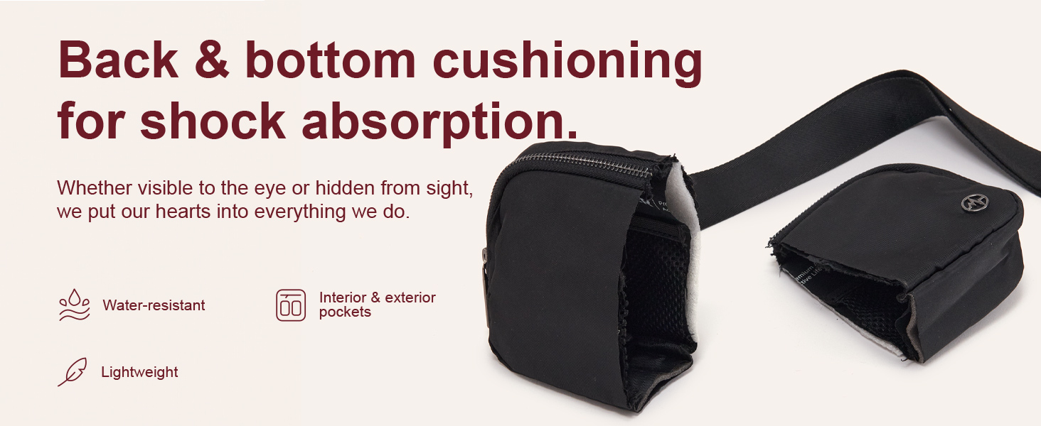 Pander Belt Bag Back & bottom cushioning for shock absorption.