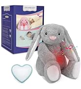 DEARBABY Baby Soother Cry Activated Sensor Toys,Heartbeat Bunny for Babies,Plush Stuffed Animal f...