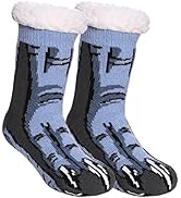 SDBING Kids Fuzzy Slipper Socks Boys Girls Soft Cozy Fluffy Grips Socks Winter Warm Non Slip Chri...