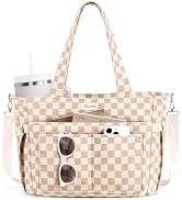Bagstellar Corduroy Tote Bag for Women, 17 Pockets Laptop Work Tote Bag Lightweight Teacher Nurse...