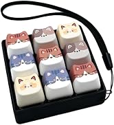 Keyboard Fidget Clicker, 9 Keys Clicky Keyboards Keychain Fidgets for Adults, Creamy Stress Relie...