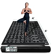 Extra-Large Instructional Yoga Mat with Poses Printed On It - 3X Bigger & 2X Wider than Regular W...