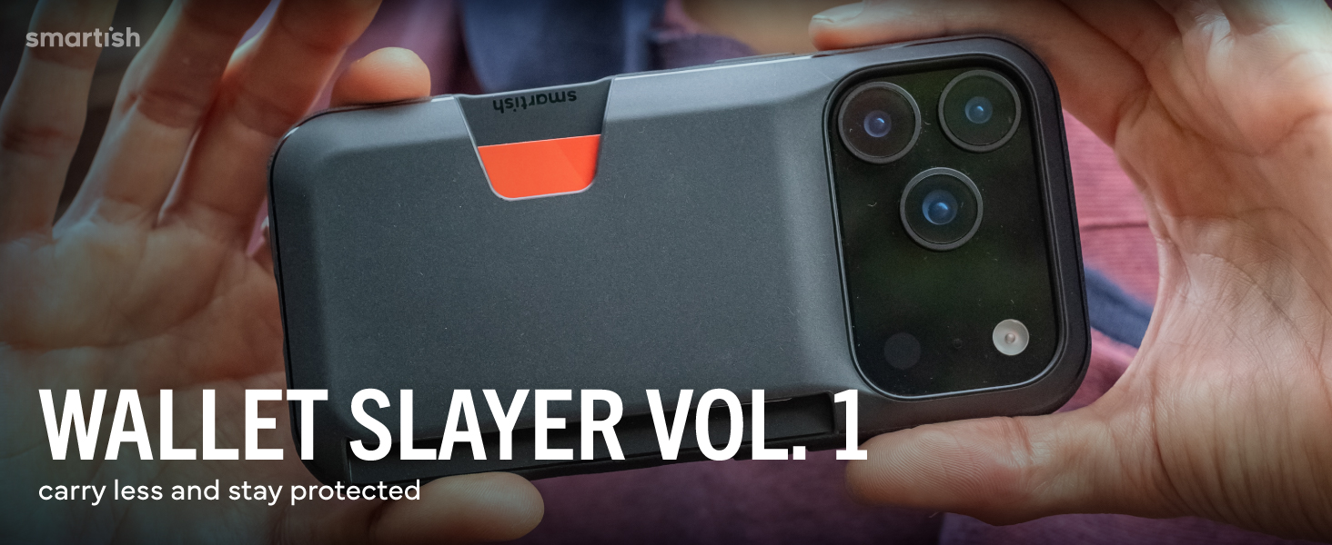 Smartish Wallet Slayer Vol 1 for iPhone 17 Pro - slim wallet case, carry many credit cards + cash