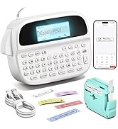 Label Maker Machine with-Tape, Rechargeable Label Maker Waterproof-Labels, Bluetooth Portable Lab...