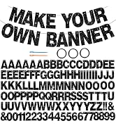 BEISHIDA 116 PCS A-Z Glitter Black DIY Letter Banner Kit Make Your Own Banner,Including 111 Lette...