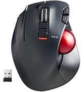 ELECOM EX-G Left-Handed Trackball Mouse, 2.4GHz Wireless, Thumb Control, 6-Button Function, Ergon...