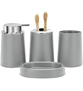 FEILANDUO Bathroom Accessories Set, 4 Pcs Bathroom Accessory Gift Soap Dispenser and Toothbrush H...
