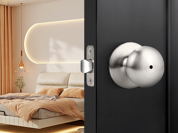 Privacy door knob brushed nickel no key for bedroom