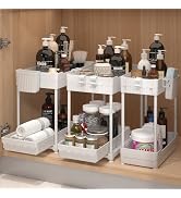 Sevenblue 3 Pack Under Sink Organizers, 2-Tier Multi-Use Kitchen and Bathroom Organizers and Stor...