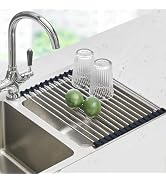 Seropy Roll Up Dish Drying Rack Over The Sink Drying Rack for Kitchen Counter, Rolling Dish Rack ...