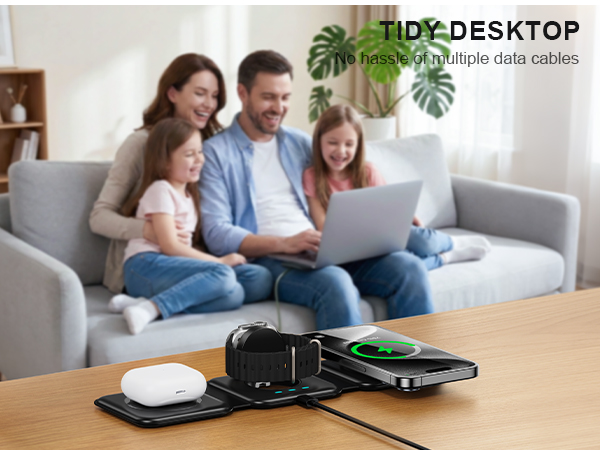 All-in-one wireless charging without the clutter of charging cables