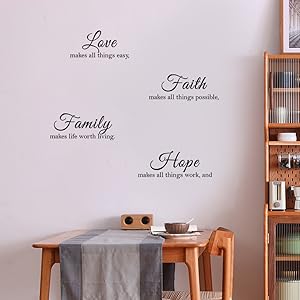 Faith Love Hope Family Wall Sticker