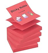 ZCZN 400 Sheets Pop-up Sticky Notes, 3 x 3 Inches, 4 Pads Bright Color Self-Stick Notes, 100 Shee...