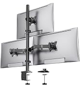HUANUO Triple Monitor Mount for 13-32 Inch Monitors, Holds 22 lbs per Arm | Larger Base, 3-Screen...
