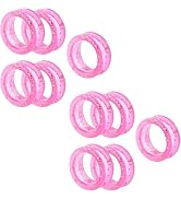 ydzqdxzz 10Pcs Pink Silicone Scissors Finger Rings Grips Grooming Shear Thumb Inserts Finger Prot...