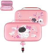 playvital Cute Carrying Case for Nintendo Switch 2 Kitten Pink | Hard Shell Travel Case with Sili...