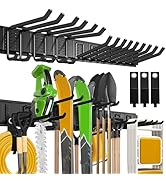 klasit Garage Wall Organizer,15Pack Carries 675 lbs,Garden Tool Organizer 48in With Large Storage...