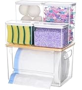 iCASA Trash Bag Holder Laundry Pods Container - 5 in 1 Garbage Bag Dispenser for 13/30/33 Gallon ...