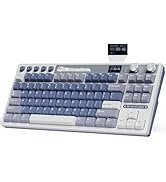 RK ROYAL KLUDGE M87 Wireless Gaming Keyboard with Screen and Dual Knob, 75% Percent 2.4Ghz/Blueto...