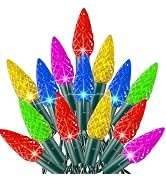 TW SHINE C6 Christmas String Lights, 200 LED 66 FT Christmas Lights Outdoor with 8 Modes Timer, W...