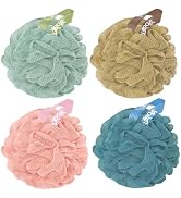 Yoget Shower Loofahs Bath Sponges, 4 Color 60G Exfoliating Bath Sponge Body Scrubber,Exfoliate, C...