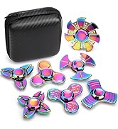 7 Pack Rainbow Fidget Spinners Pack Stress Relief Toys for Kids Adults, Finger Hand Spinner Metal...