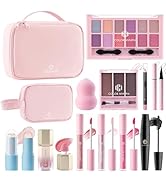Color Nymph Makeup Set for Teen Girls Women with 2-in-1 Travel Bag, All In One Makeup Case Full K...