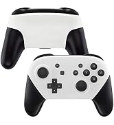 eXtremeRate White Faceplate and Backplate for Nintendo Switch Pro Controller, Soft Touch DIY Repl...