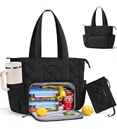 Puffer Lunch Tote Bag for Women, 15.6 Inch Laptop Work Bag with Insulated Lunch Compartment & Lar...