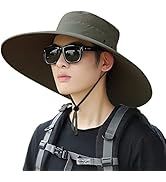 HUAMULAN 6" Super Wide Brim Sun Hats, Men and Women Bucket Hat for Fishing Hiking Garden Lawn Wor...