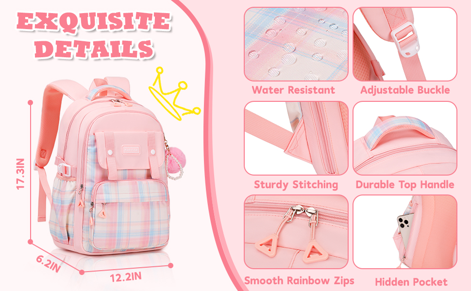 Backpack for Girls -6 features