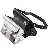 HEETA 2-Pack Waterproof Pouch with Waist Strap, Screen Touchable Dry Bag with Adjustable Belt for...