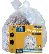 7-10 Gallon Clear Garbage Bags (110 Bags) 29" x 24" Extra Large Medium Kitchen Trash Bags Paper S...
