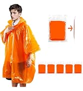 KAshack 5-Pack Disposable Rain Ponchos for Adults with Hood Emergency Rain Poncho for Camping Hik...