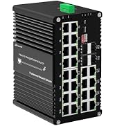 Hereta 24 Port PoE L2+ Managed Gigabit Ethernet Switch with 4 SFP Slots, Industrial Hardened Netw...