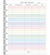 Bill Pay Checklist Refills - 50 Sheets/100 Pages Classic Size Colorful Monthly Budget Forms for 9...