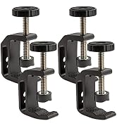 4Pcs Universal C Clamp, Heavy Duty Sturdy 1/4 and 3/8 Thread Hole for Tables Desk Mount, Desktop ...
