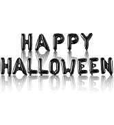Black Halloween Balloons Happy Halloween Balloons Letter Balloons Halloween Banner Balloons for H...
