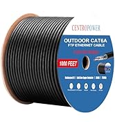 CENTROPOWER Outdoor Cat6A Shielded Bury Directly Ethernet Cable 1000ft, Overall Aluminum Foil Shi...