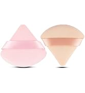 2 Pcs EVAOUXIU Triangle Powder Puff for Face Powder, Soft Plush Setting Powder Puff, Velour Cosme...