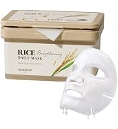 SKINFOOD Rice Daily Mask 30 Sheets, Korean Quick & Easy Daily Care Hacks, Large Capacity, Sheet Mask