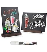 ONUPGO Chalkboard Sign 2 Pack 8 x12 Inch Tabletop Chalkboard Sign Double Sided with 2-Slot Wood B...