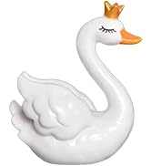 HODASHI 1 Pc Swan Crown Figurine Plastic Animal Small Statue, Dollhouse Layout Gifts Bonsai Ornam...