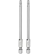 HARFINGTON 2pcs T20 Security Torx Bit 1/4" Hex Shank 4" Long S2 Steel Magnetic Tamper Resistant S...