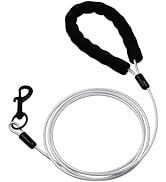 ZHOMA Heavy Duty Dog Leashes with Chew Proof and Comfortable Padded Handle 4/5/6 FT, Steel Metal ...