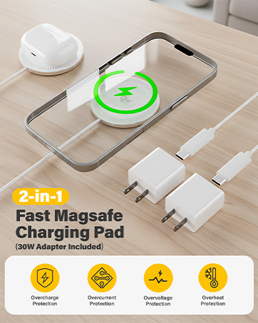 2-in-1 fast magsafe charging pad