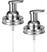 Amolliar Mason Jar Foaming Soap Dispenser Pump Lids, Rustproof Stainless Steel Lid Plastic Pump f...
