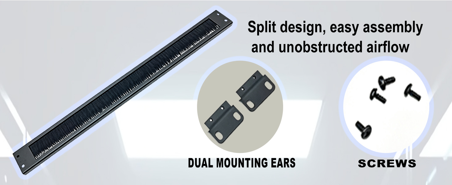 1U Disassembled Rack Mount Cable Management Panel