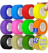 DEART Masking Tape 8 or 12 Pack 1 inch Colored Painters Tape for Arts & Crafts Labeling or Coding...