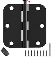 AmzGod Black Door Hinges - 48 Pack 3.5 Inch Rounded with 5/8" Radius Matte Black Door Hinges for ...